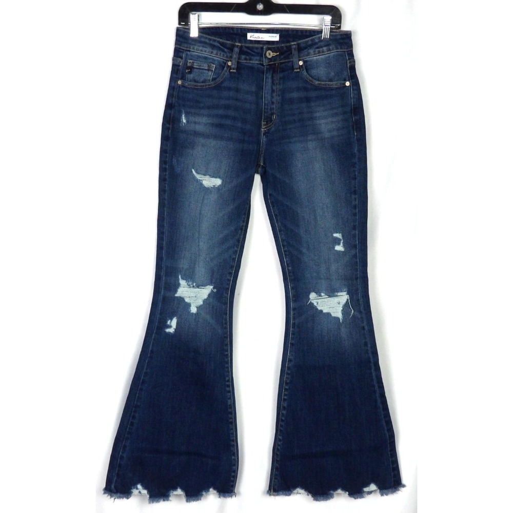KanCan Distressed Stretch ESTILO Stretch Flare Denim Jeans Women's 27‎
